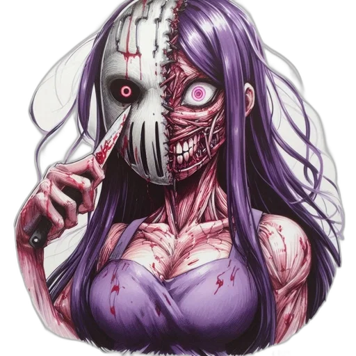 mask, face, creature, concept art, comic book art, fantasy art, pixel art, eerie transparent PNG cut-out
