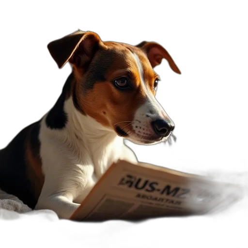 animal, staff, photorealistic, 3d render, jack, russell, terrier, dog transparent PNG cut-out