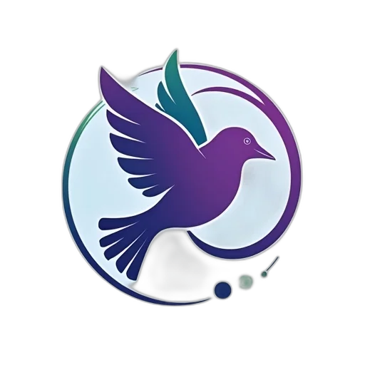 pastel, blue, colorful, stylized, illustration, bird, flight, decorative transparent PNG cut-out
