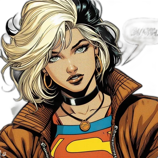 comic book art, concept art, illustration, confident, woman, long, blond, hair transparent PNG cut-out
