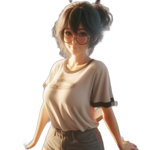 dress, staff, robot, hair, anime, concept art, 3d render, photorealistic transparent PNG cut-out
