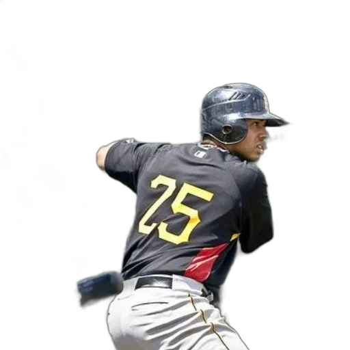 staff, photorealistic, 3d render, baseball, player, black, jersey, number transparent PNG cut-out