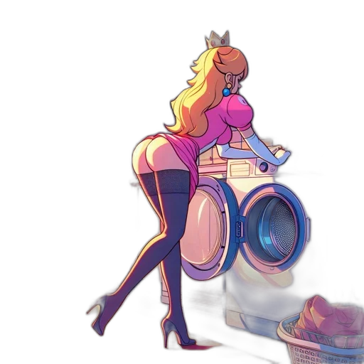 dress, weapon, robot, crown, concept art, cartoon, watercolor, vaporwave transparent PNG cut-out
