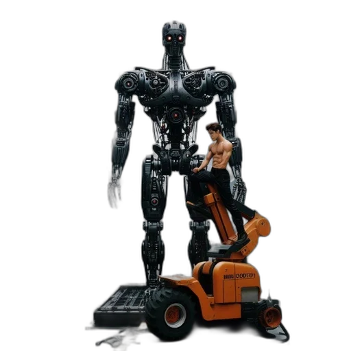 robot, concept art, 3d render, vast, industrial, warehouse, towering, humanoid transparent PNG cut-out