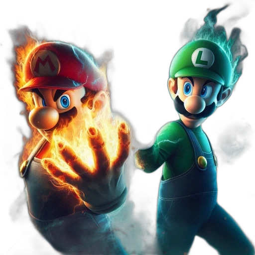 mask, concept art, 3d render, pixel art, fantasy art, fire, green, mario transparent PNG cut-out