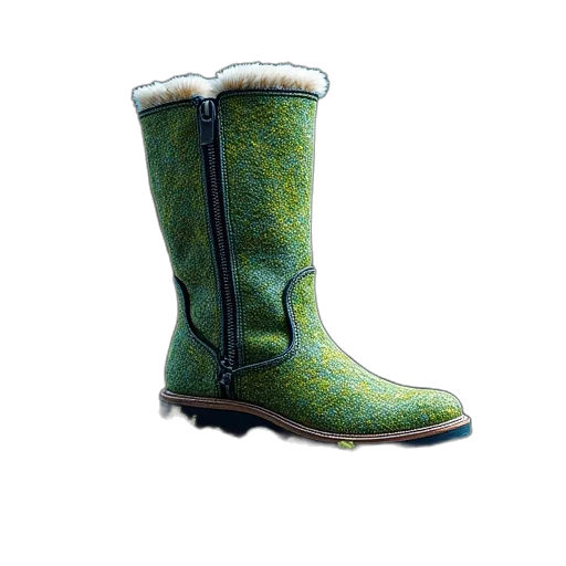 shoes, 3d render, photorealistic, green, spring, boot, write, current transparent PNG cut-out