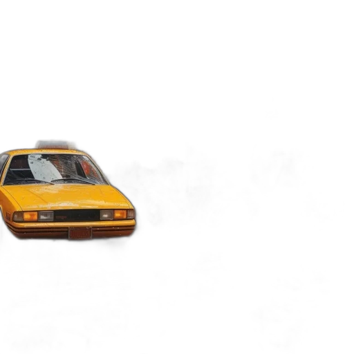 car, concept art, 3d render, photorealistic, pixel art, fog, golden, wet transparent PNG cut-out