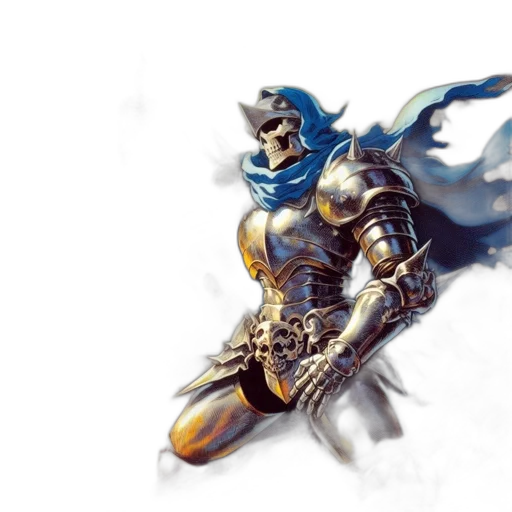 sword, mask, weapon, fantasy art, concept art, comic book art, watercolor, blue transparent PNG cut-out