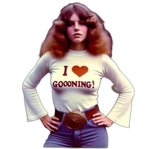 comic book art, young, woman, curly, hair, wears, red, goooning transparent PNG cut-out