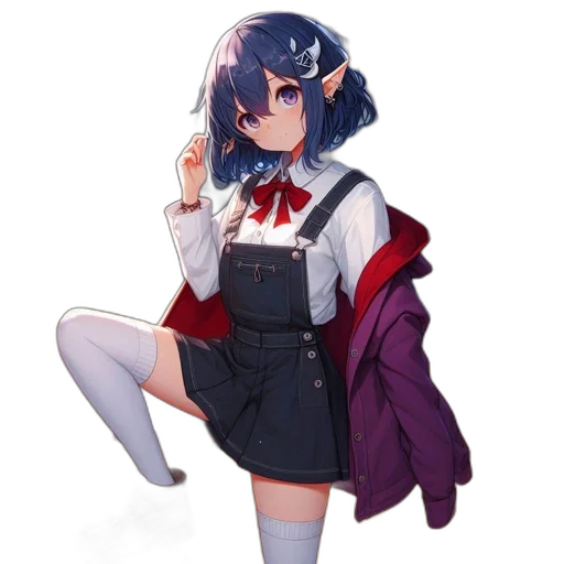 dress, jacket, staff, robot, anime, pixel art, concept art, cartoon transparent PNG cut-out