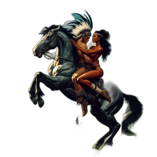 animal, creature, concept art, fantasy art, photorealistic, pixel art, horse, rears transparent PNG cut-out