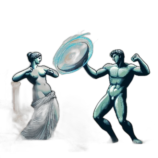 concept art, fantasy art, vaporwave, comic book art, outer space, underwater, blue, two transparent PNG cut-out