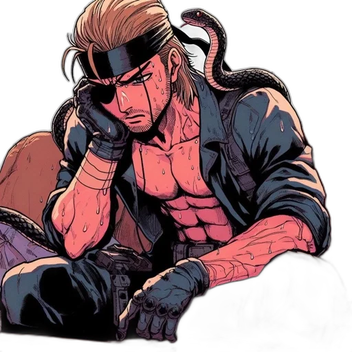 jacket, comic book art, cyberpunk, concept art, cartoon, red, animated, man transparent PNG cut-out