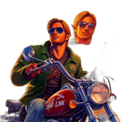 jacket, concept art, comic book art, pixel art, photorealistic, fire, man, rides transparent PNG cut-out