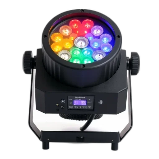 robot, black, led, stage, light, circular, array, colorful transparent PNG cut-out