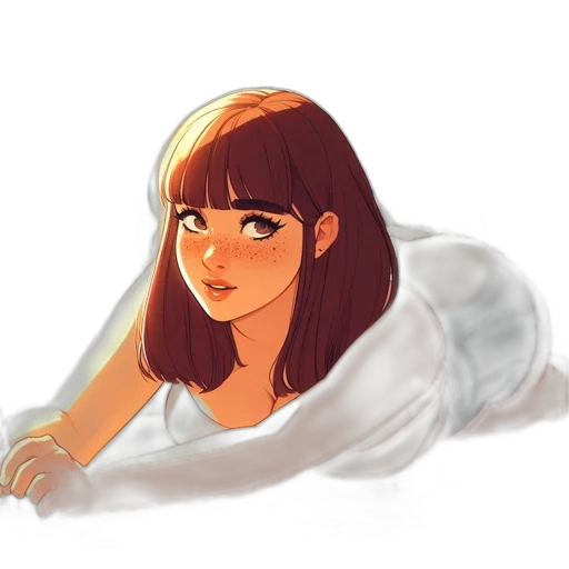 hair, dress, creature, face, concept art, watercolor, anime, photorealistic transparent PNG cut-out