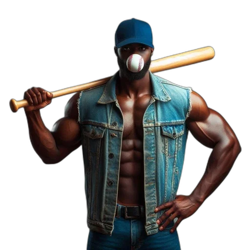 mask, jacket, robot, weapon, concept art, comic book art, 3d render, photorealistic transparent PNG cut-out
