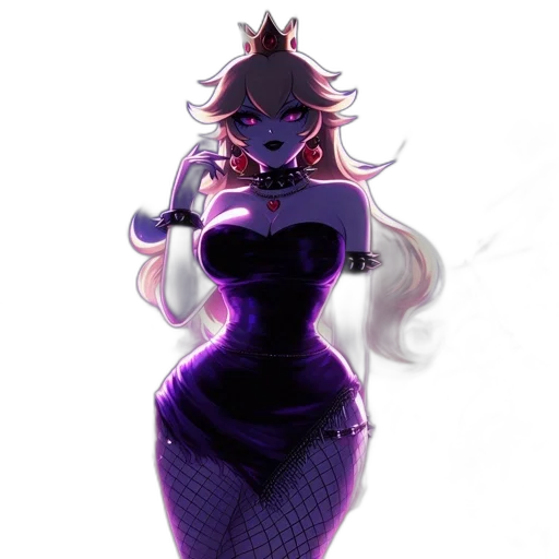 dress, staff, crown, concept art, pixel art, fantasy art, vaporwave, neon lights transparent PNG cut-out