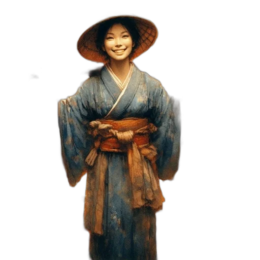 staff, face, hat, umbrella, photorealistic, oil painting, concept art, 3d render transparent PNG cut-out