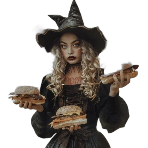 food, staff, dress, fantasy art, concept art, pixel art, photorealistic, dark transparent PNG cut-out