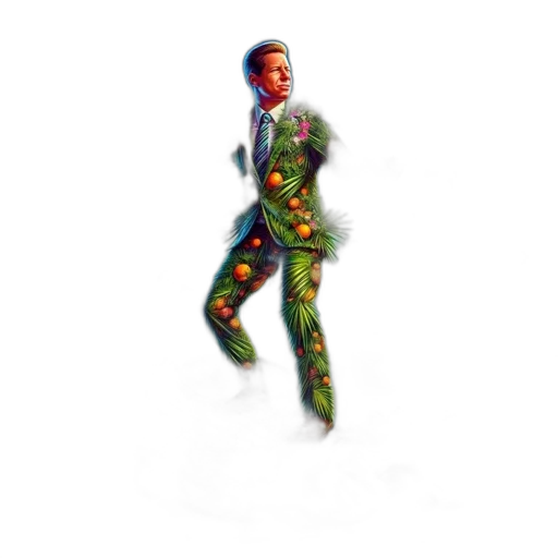 jacket, staff, pixel art, 3d render, concept art, cartoon, green, artistic transparent PNG cut-out