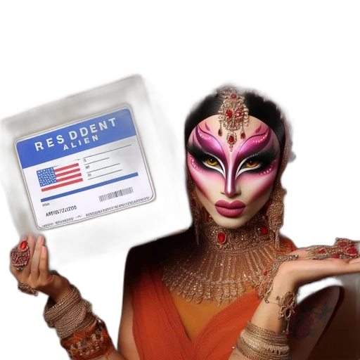 mask, concept art, individual, wears, elaborate, makeup, jeweled, headdress transparent PNG cut-out