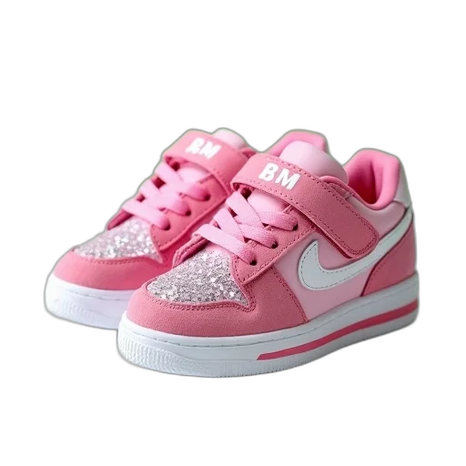 shoes, vaporwave, 3d render, pastel, pair, pink, children, sneakers transparent PNG cut-out