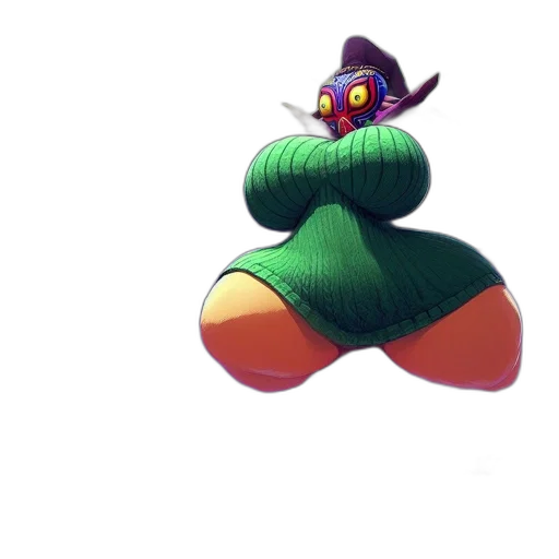 hat, creature, dress, crown, concept art, 3d render, pixel art, fantasy art transparent PNG cut-out