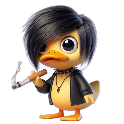 staff, animal, 3d render, concept art, cartoon, pixel art, anthropomorphic, duck transparent PNG cut-out