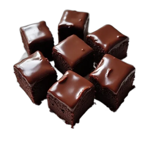 food, photorealistic, 3d render, plate, six, pieces, chocolate, cake transparent PNG cut-out