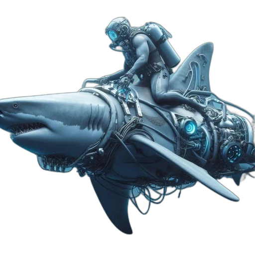 creature, weapon, dragon, animal, concept art, 3d render, fantasy art, underwater transparent PNG cut-out