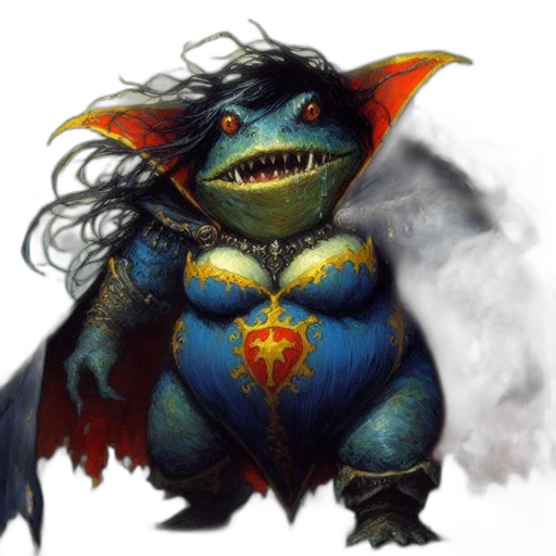 dragon, creature, fantasy art, concept art, fantastical, frog-humanoid, wearing, blue transparent PNG cut-out