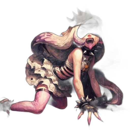 creature, dragon, mask, dress, concept art, fantasy art, watercolor, photorealistic transparent PNG cut-out