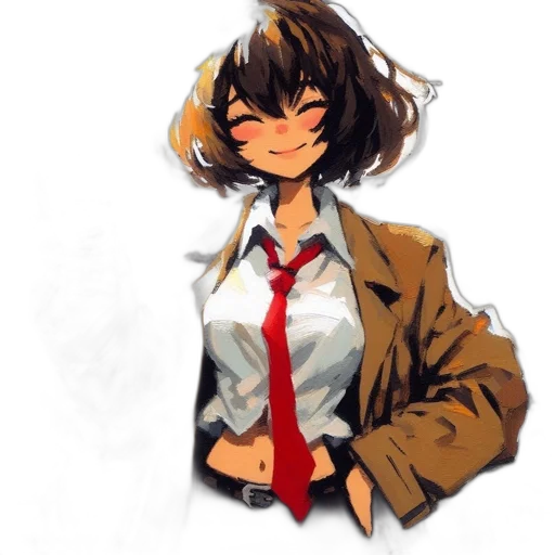 jacket, staff, face, dress, watercolor, anime, pixel art, concept art transparent PNG cut-out