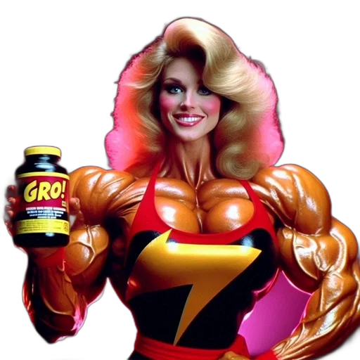 robot, weapon, comic book art, concept art, muscular, woman, blonde, hair transparent PNG cut-out