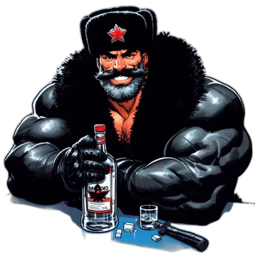 comic book art, pixel art, concept art, imposing, figure, dressed, fur, hat transparent PNG cut-out