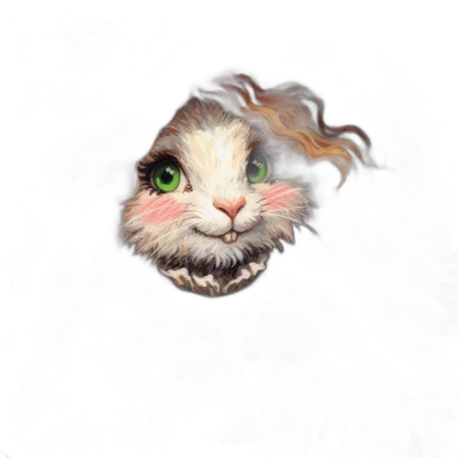 animal, creature, hair, face, photorealistic, 3d render, concept art, fantasy art transparent PNG cut-out