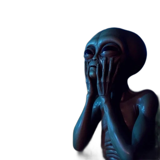 creature, mask, robot, face, concept art, 3d render, photorealistic, outer space transparent PNG cut-out