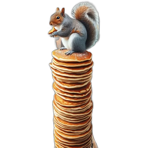 food, animal, hat, furniture, 3d render, concept art, photorealistic, squirrel transparent PNG cut-out