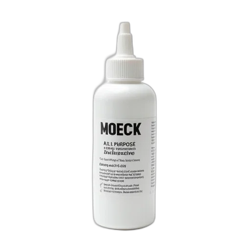 bottle, white, cap, labeled, moeck, all, purpose, adhesive transparent PNG cut-out