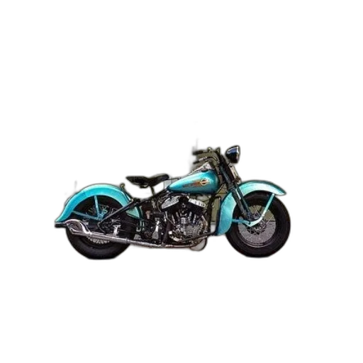weapon, 3d render, photorealistic, turquoise, vintage, motorcycle, parked, front transparent PNG cut-out