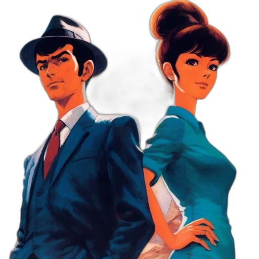 comic book art, concept art, cartoon, anime, city street, blue, two, animated transparent PNG cut-out