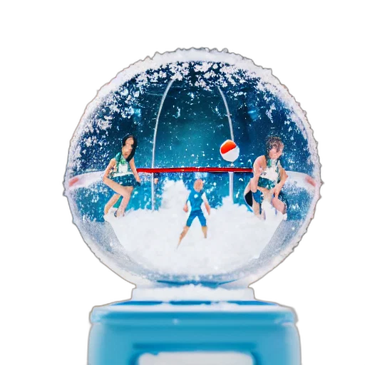 snow, globe, two, person transparent PNG cut-out