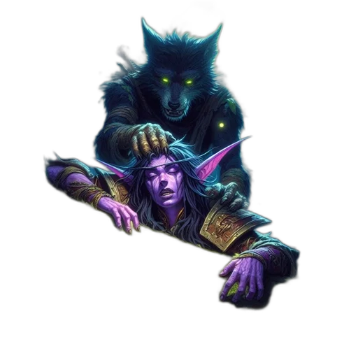 staff, weapon, creature, fantasy art, concept art, pixel art, watercolor, dark transparent PNG cut-out