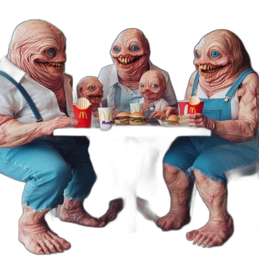creature, food, mask, face, concept art, 3d render, photorealistic, six transparent PNG cut-out