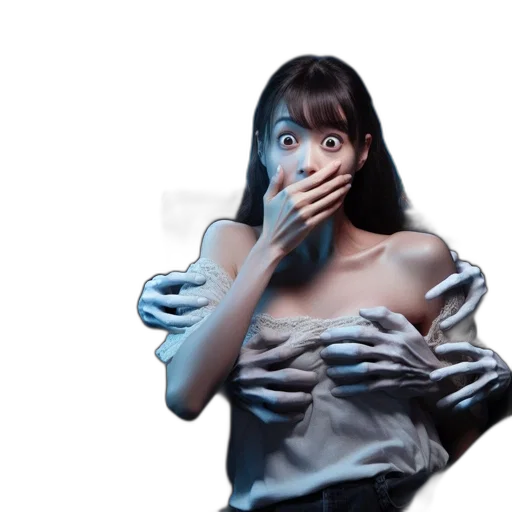mask, dress, face, creature, photorealistic, 3d render, concept art, vaporwave transparent PNG cut-out