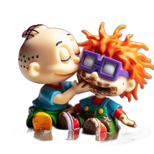 3d render, concept art, cartoon, comic book art, fire, two, animated, figures transparent PNG cut-out