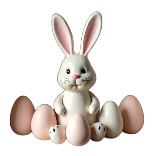 3d render, photorealistic, easter, bunny transparent PNG cut-out