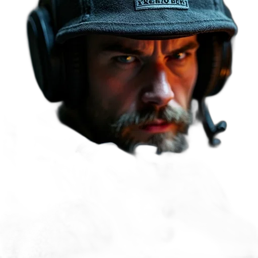 face, hat, weapon, staff, concept art, photorealistic, 3d render, comic book art transparent PNG cut-out