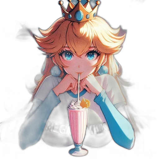crown, food, staff, dress, vaporwave, anime, pixel art, concept art transparent PNG cut-out